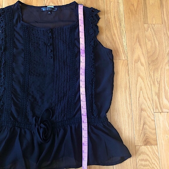 Love Stitch Peplum Blouse with Crochet and Pleat Details. - Picture 11 of 12